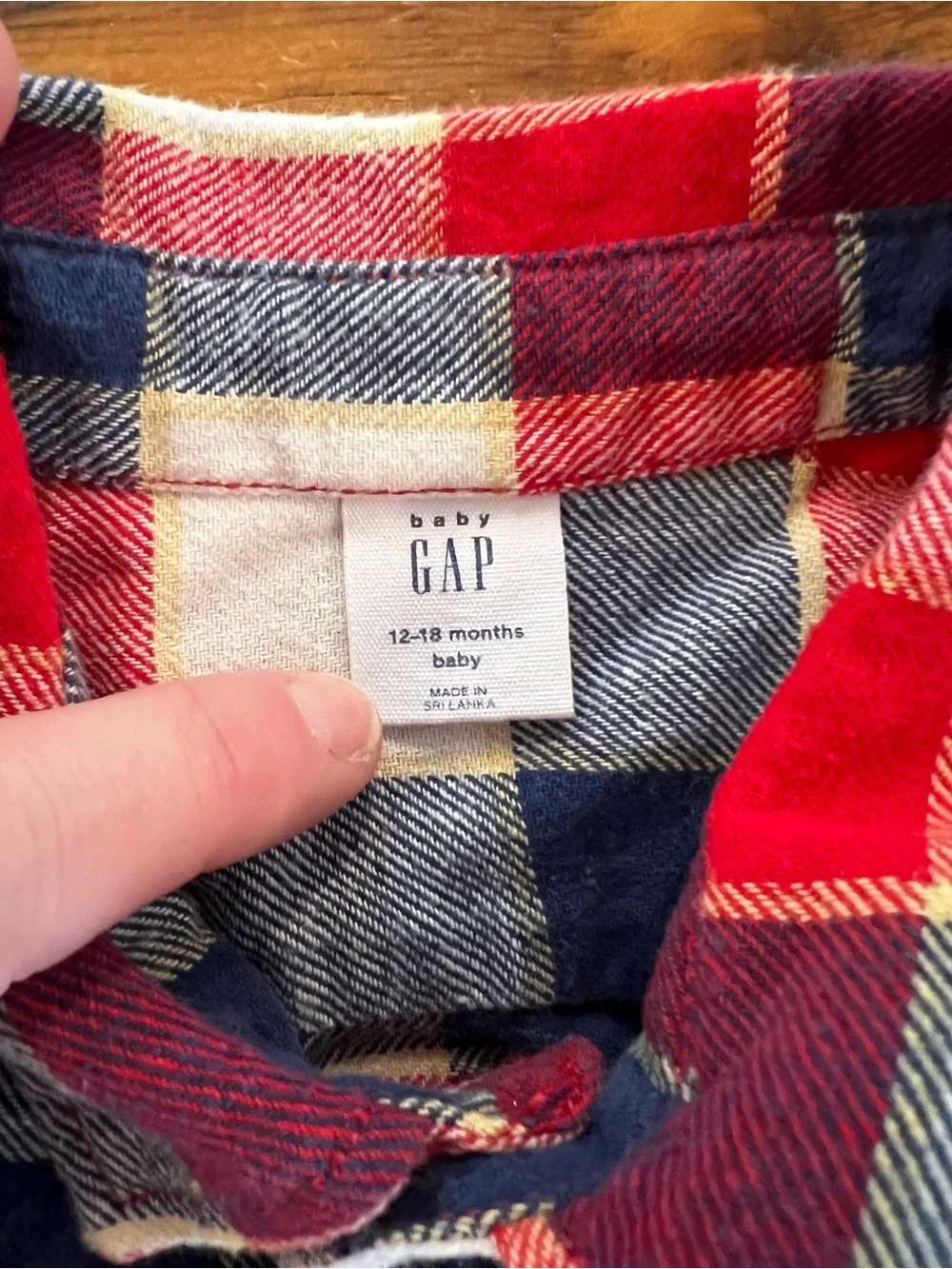 Baby Gap, Flannel Button Down Shirt, Size 12-18 months